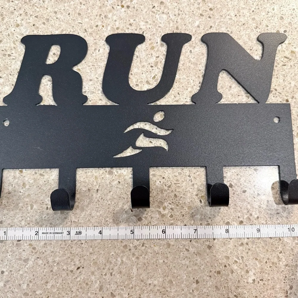 RUN Wall Hook Rack - Black Metal Home Wall Decor